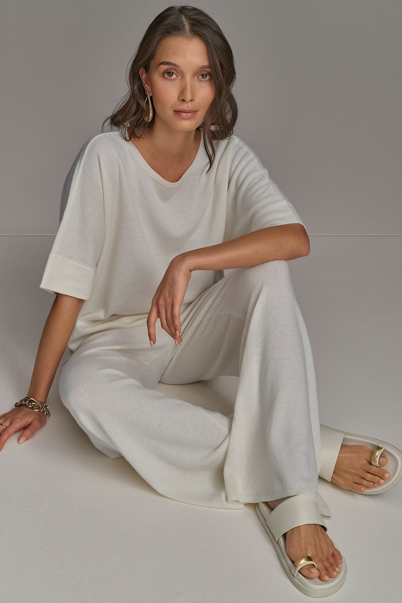 CREAM CASHMERE TOP Donna Karan
