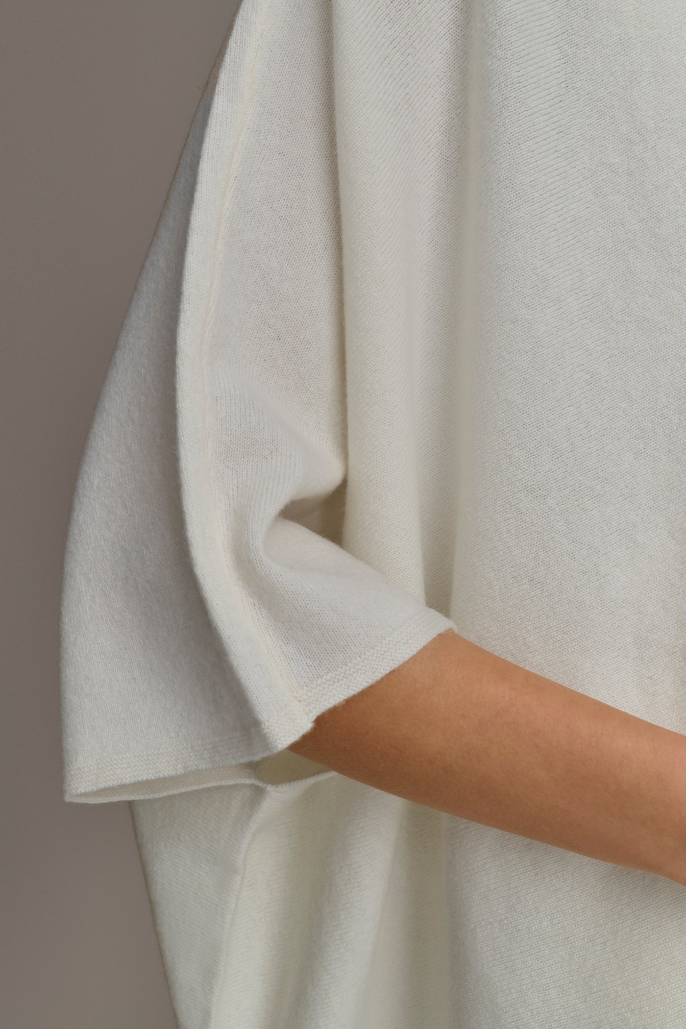 Cream CASHMERE SHORT SLEEVE CARDIGAN Donna Karan