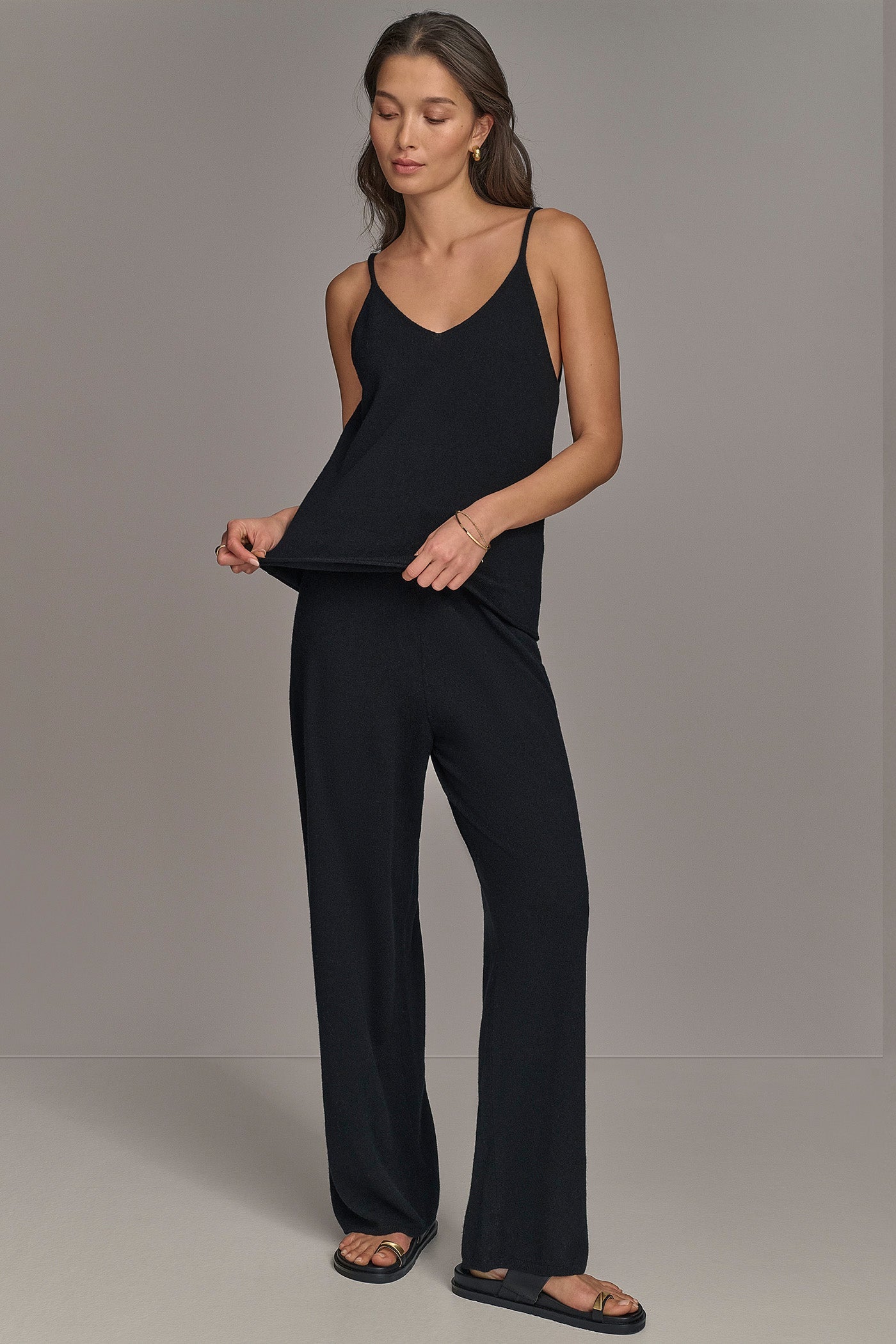 Black CASHMERE SHELL Donna Karan