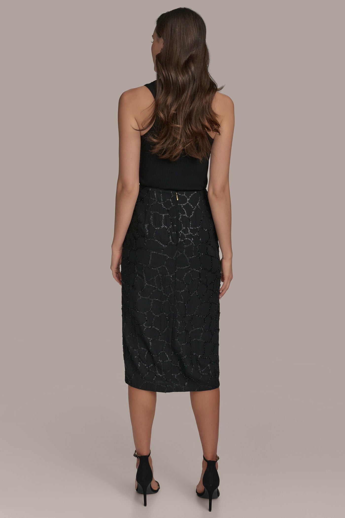 Black FAUX WRAP SKIRT Donna Karan