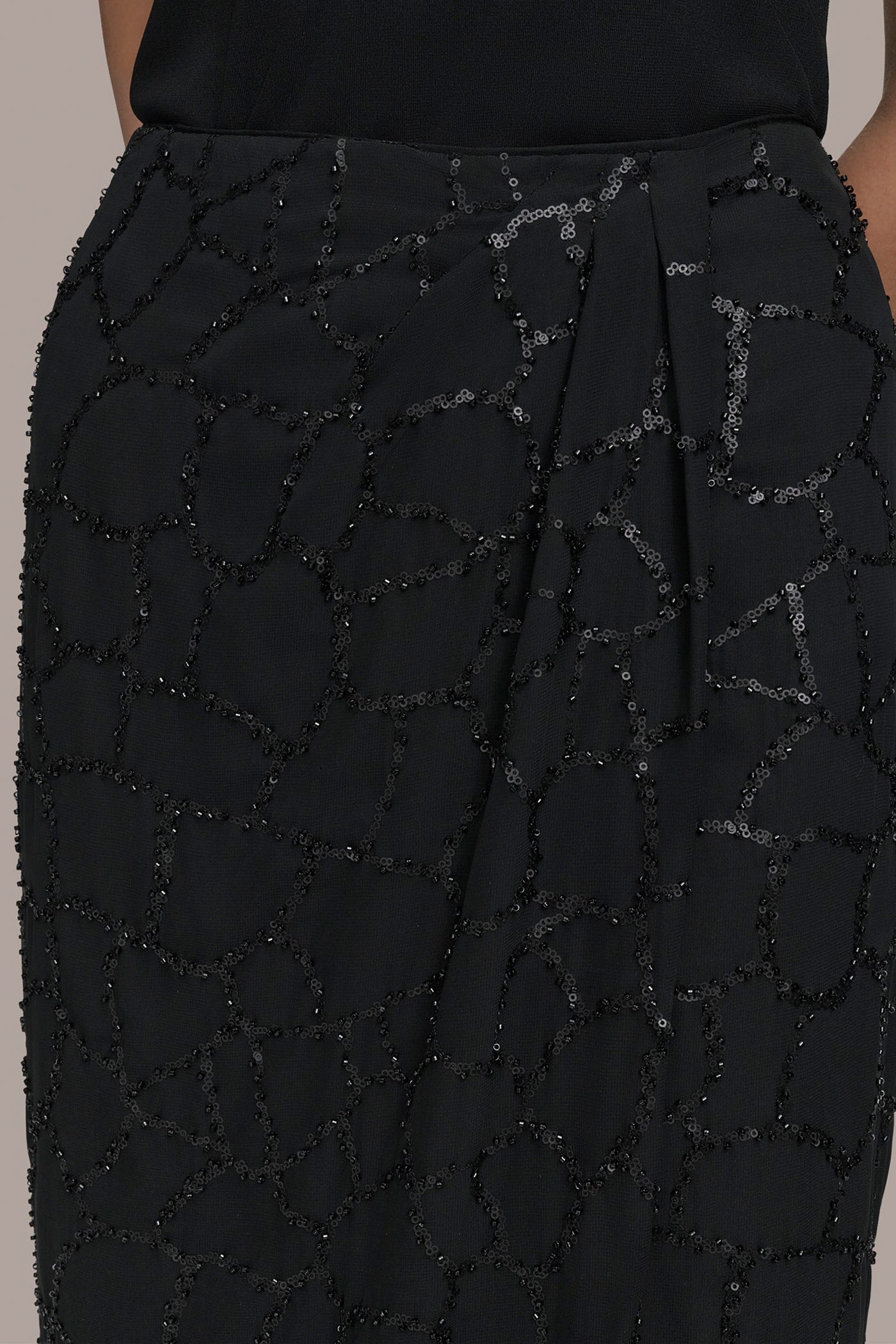 Black FAUX WRAP SKIRT Donna Karan