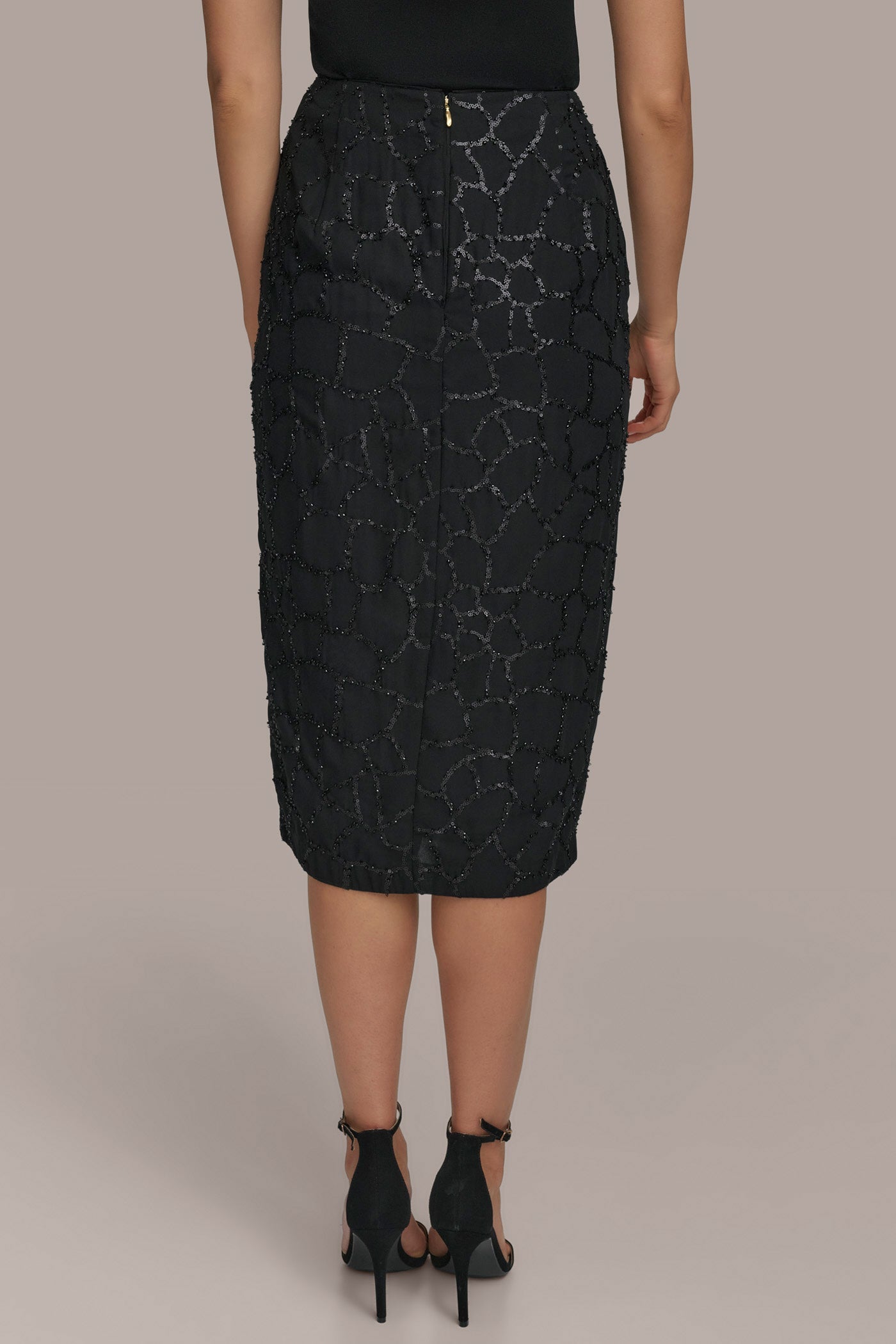 Black FAUX WRAP SKIRT Donna Karan