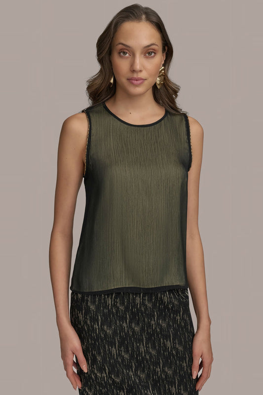 Black TWO LAYER TOP Donna Karan
