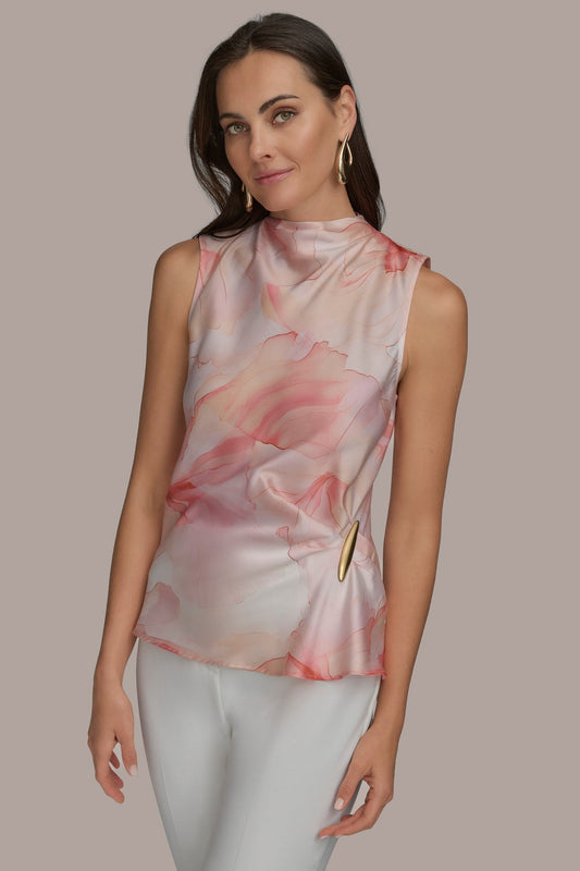 APRICOT MULTI PART SLEEVELESS WITH HARDWARE WAIST Donna Karan