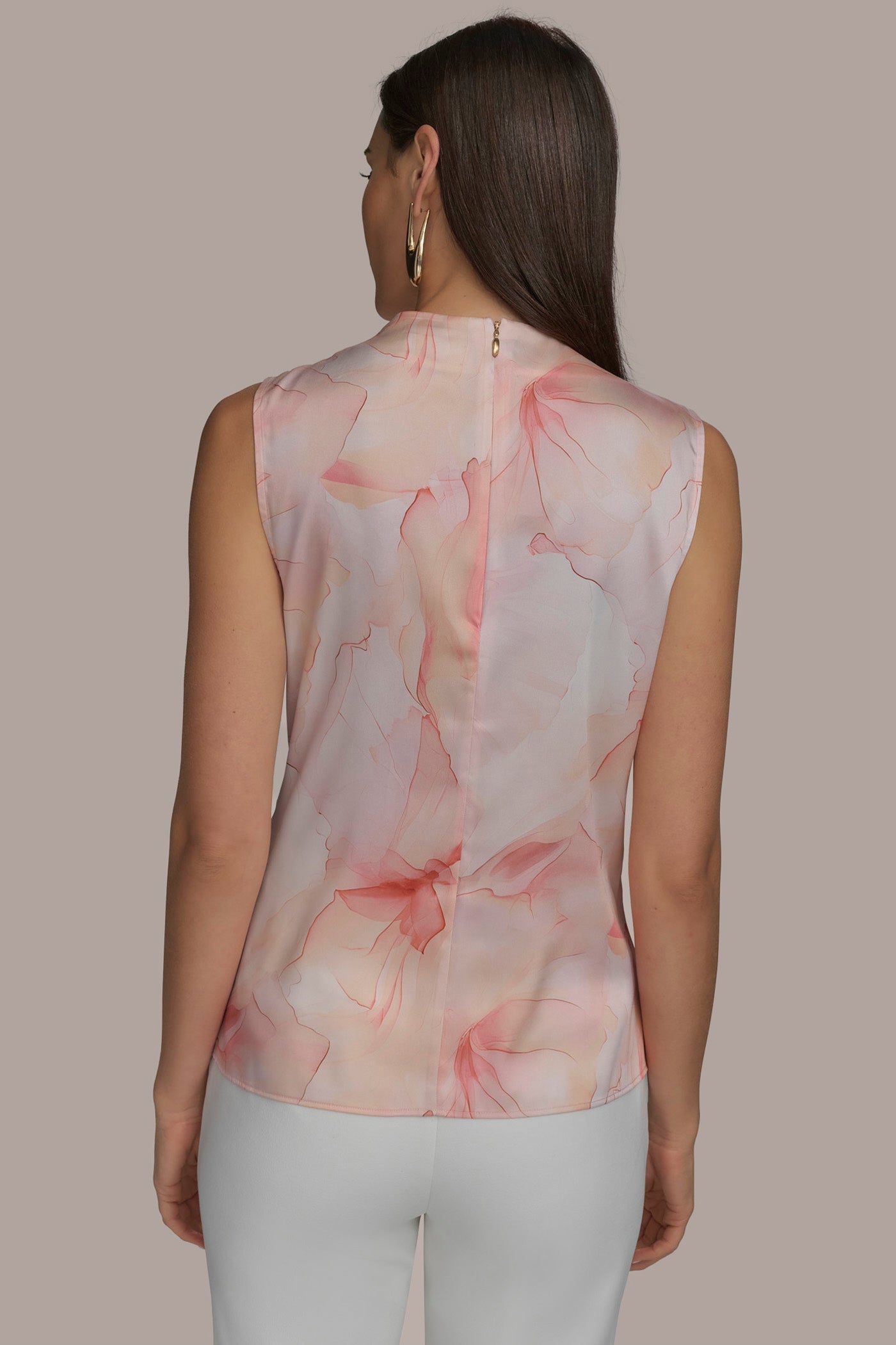 APRICOT MULTI PART SLEEVELESS WITH HARDWARE WAIST Donna Karan