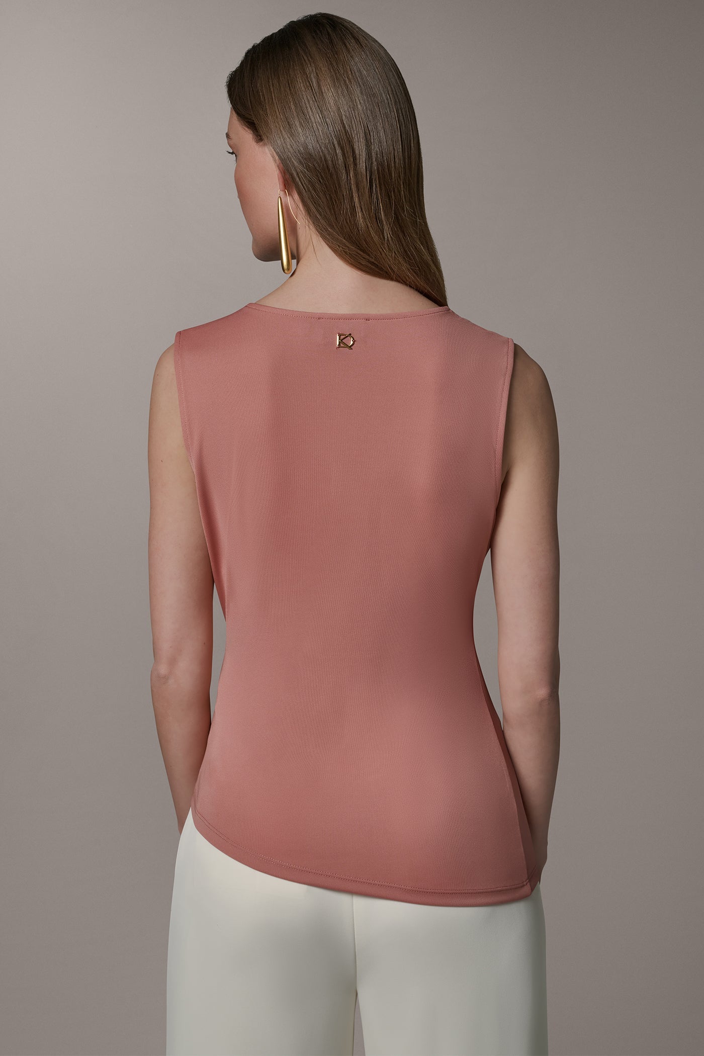Desert Clay ASYMMETRIC KNIT TOP Donna Karan