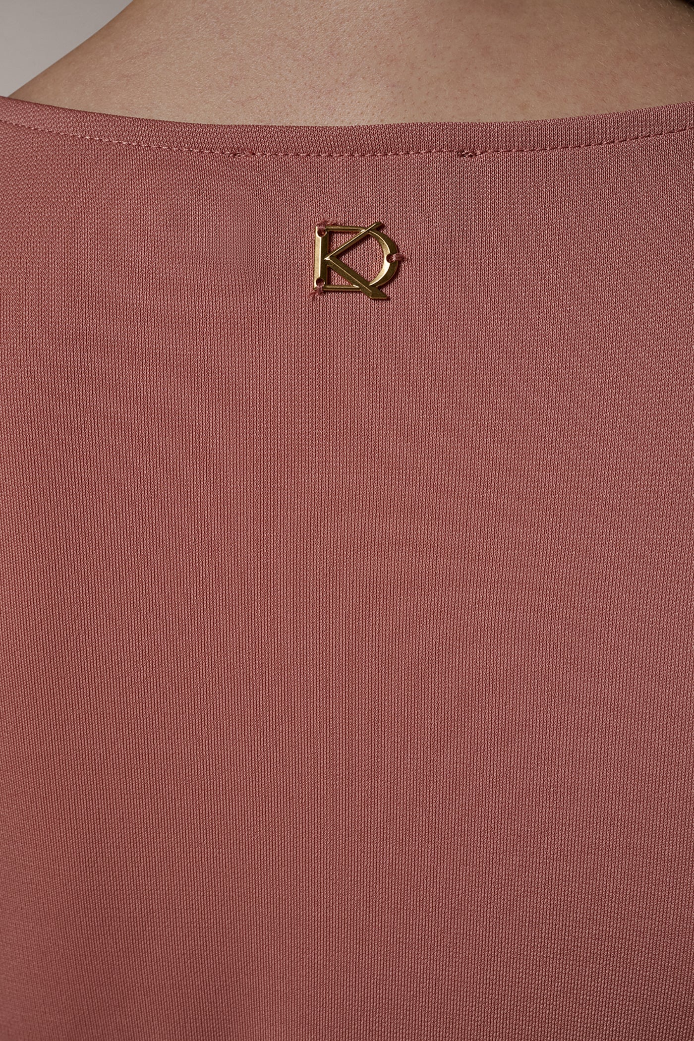 Desert Clay ASYMMETRIC KNIT TOP Donna Karan