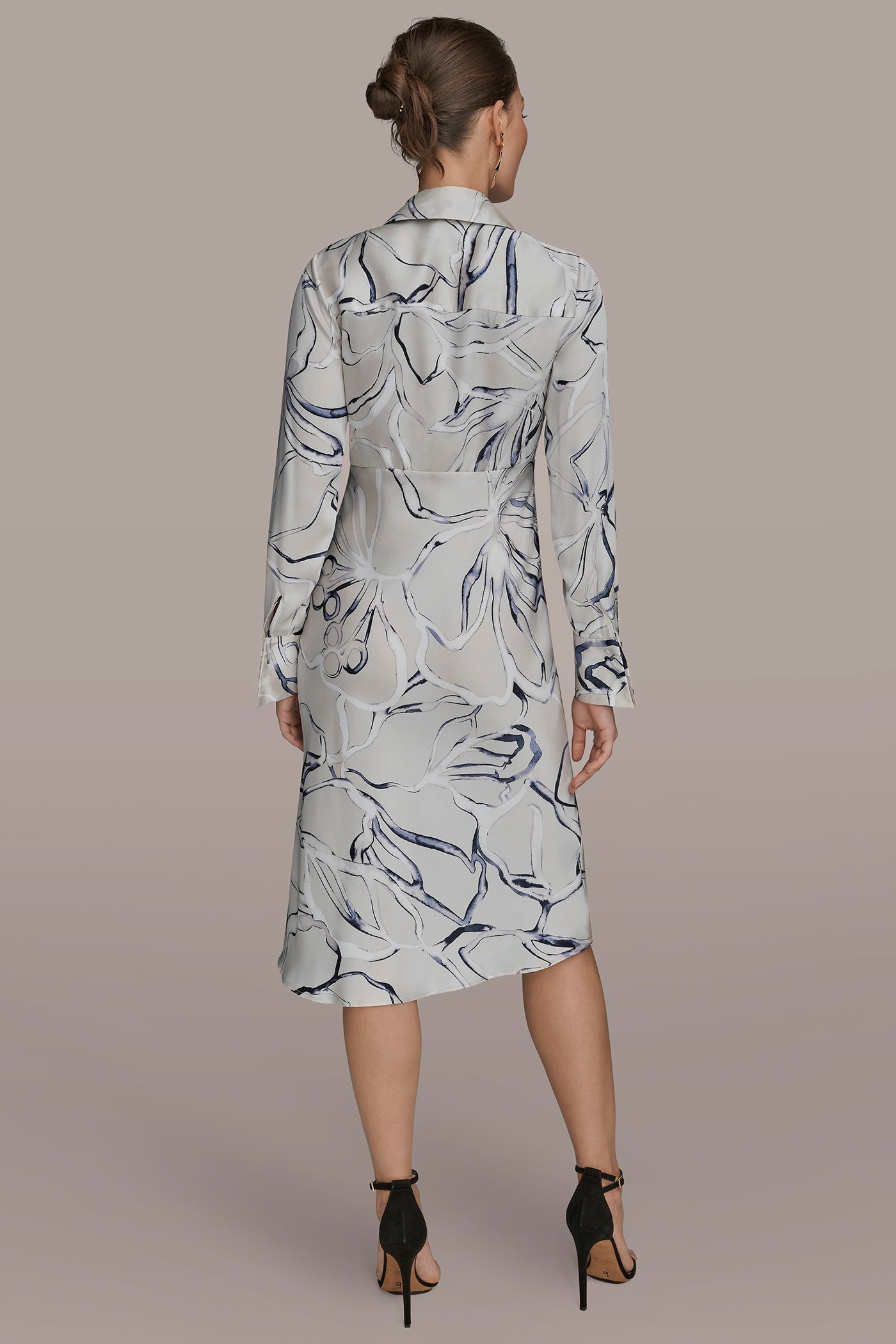 VELLUM MULTI COTTON PRINTED MIDI SHIRT DRESS Donna Karan