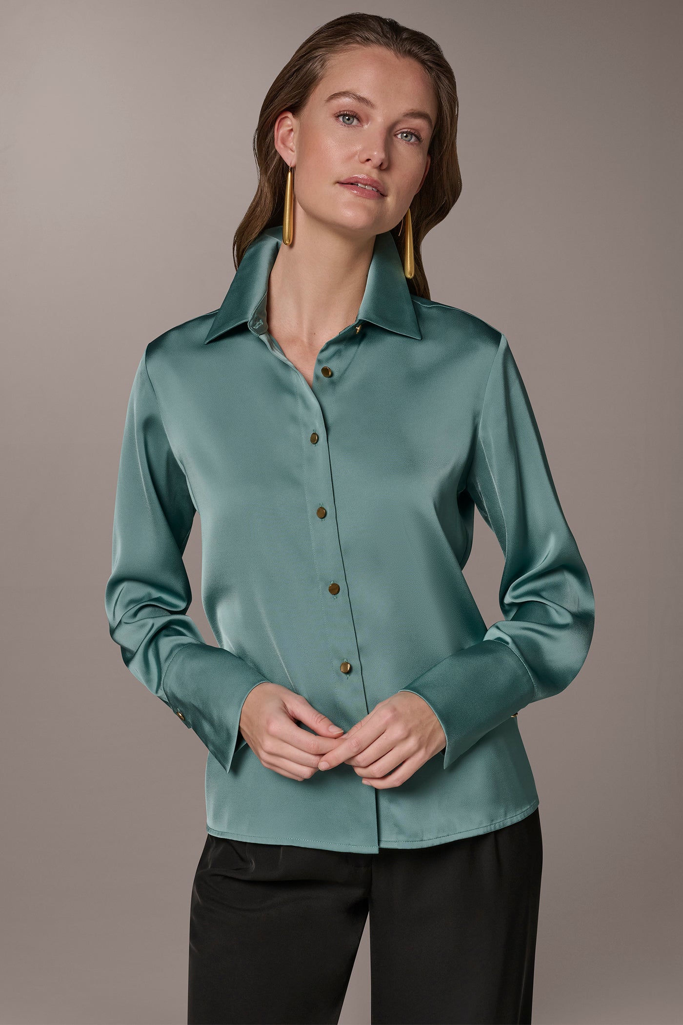 Waterlily SATIN BLOUSE Donna Karan
