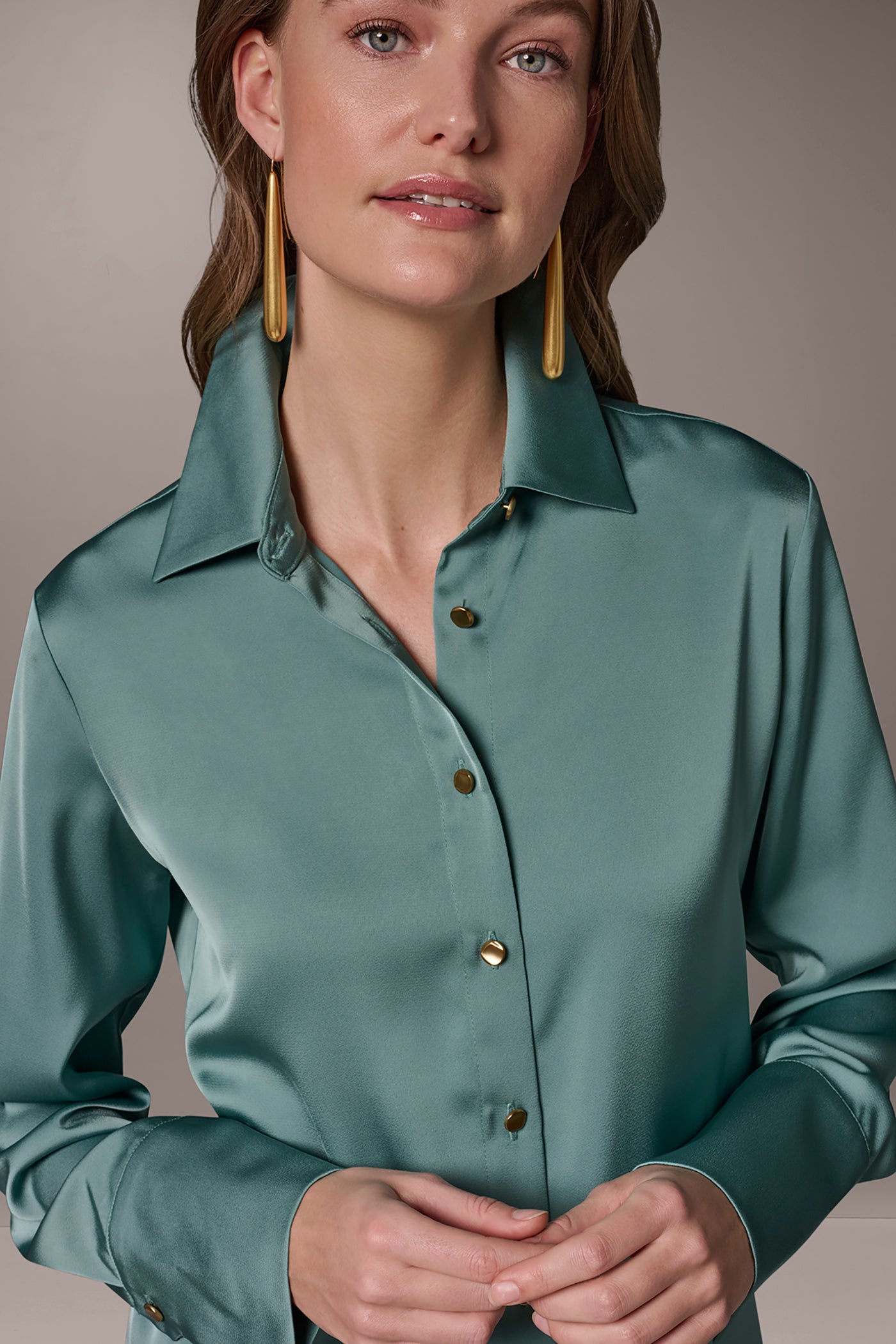 Waterlily SATIN BLOUSE Donna Karan