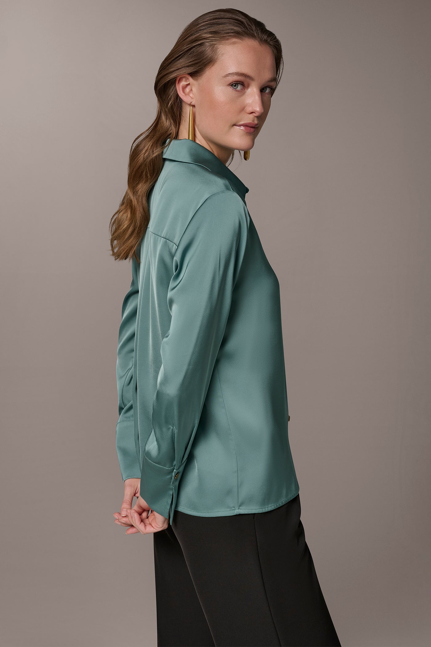 Waterlily SATIN BLOUSE Donna Karan