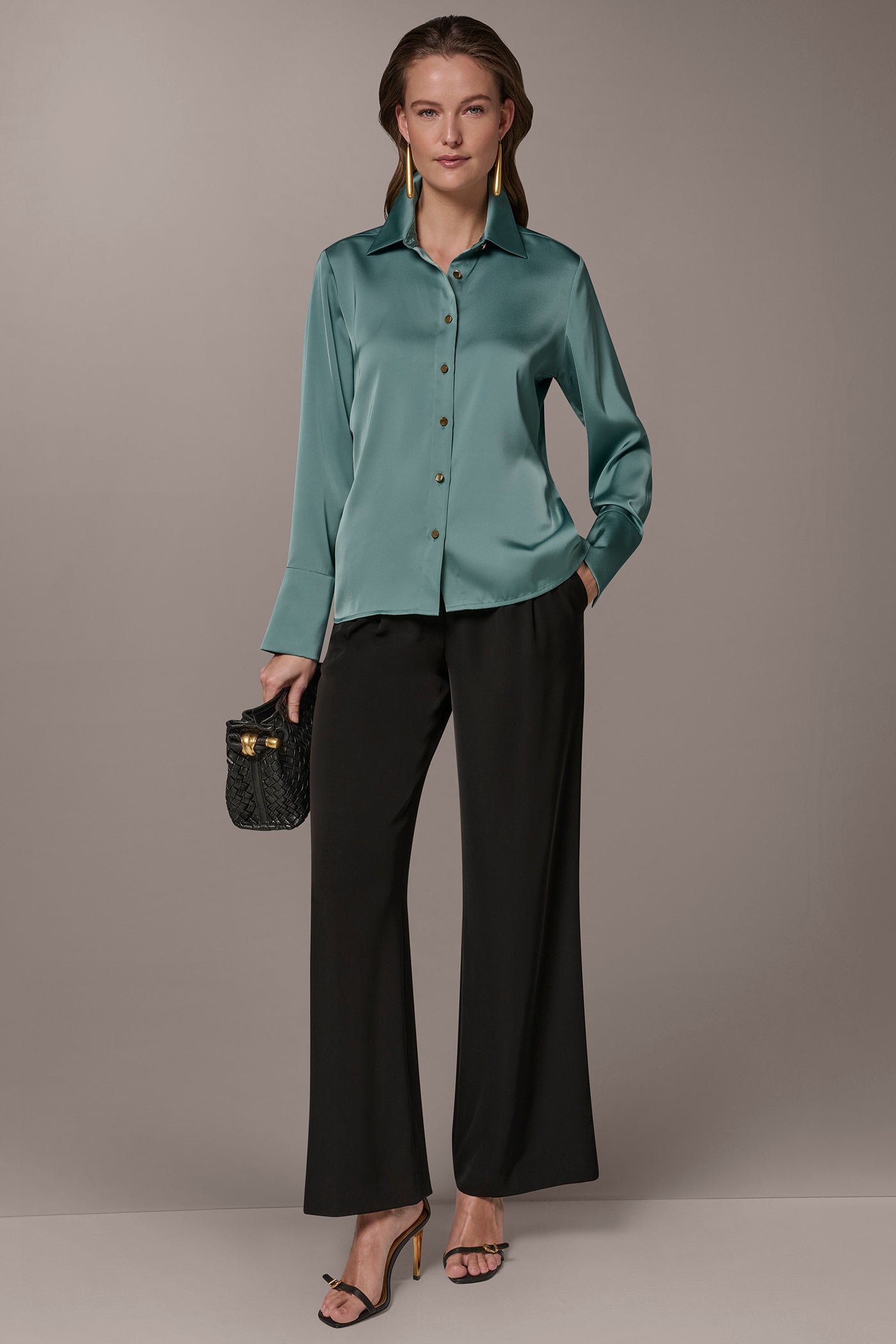 Waterlily SATIN BLOUSE Donna Karan