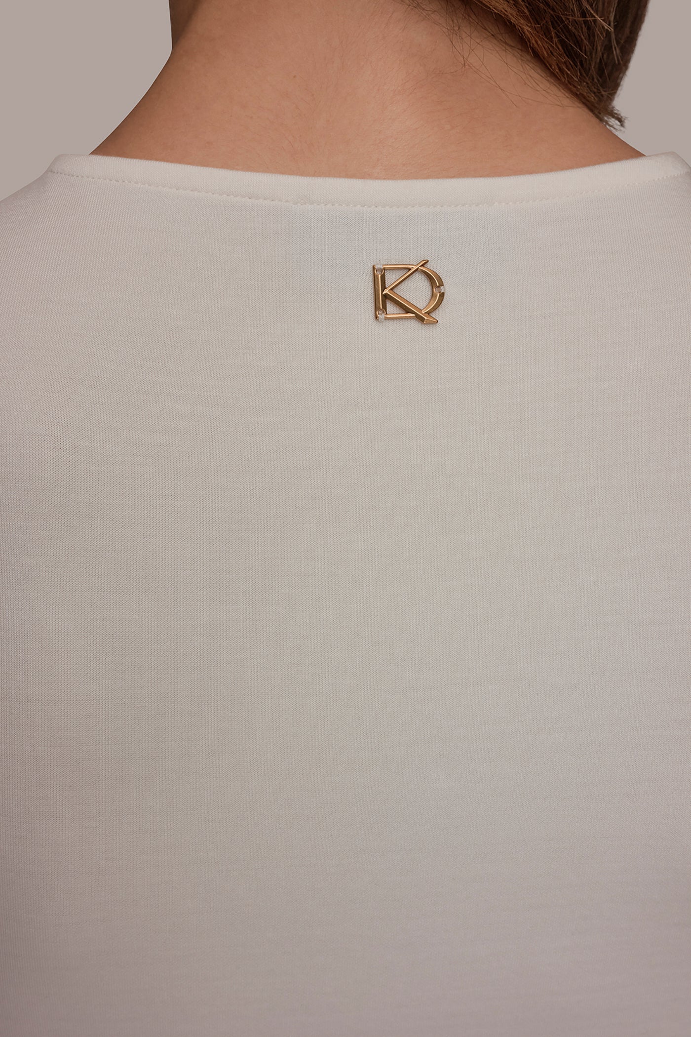 Cream ASYMMETRIC HEM BLOUSE Donna Karan