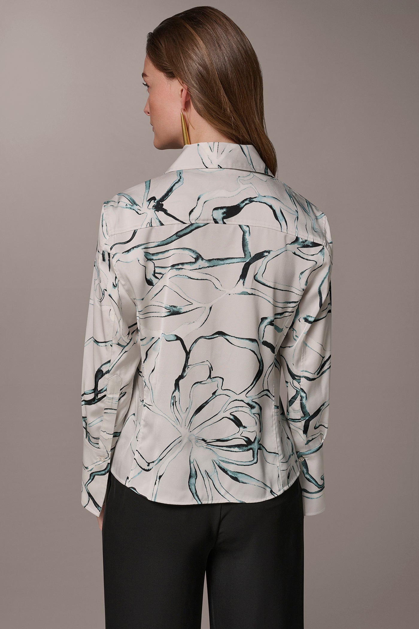 Aquamint Multi PRINTED BLOUSE Donna Karan