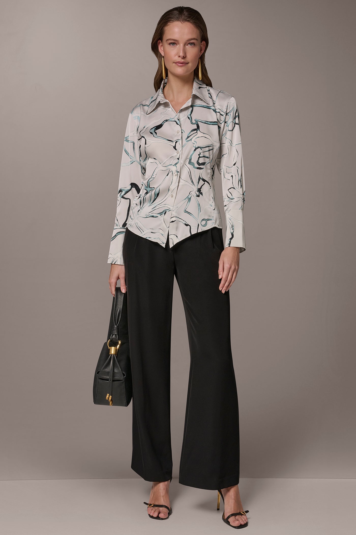 Aquamint Multi PRINTED BLOUSE Donna Karan