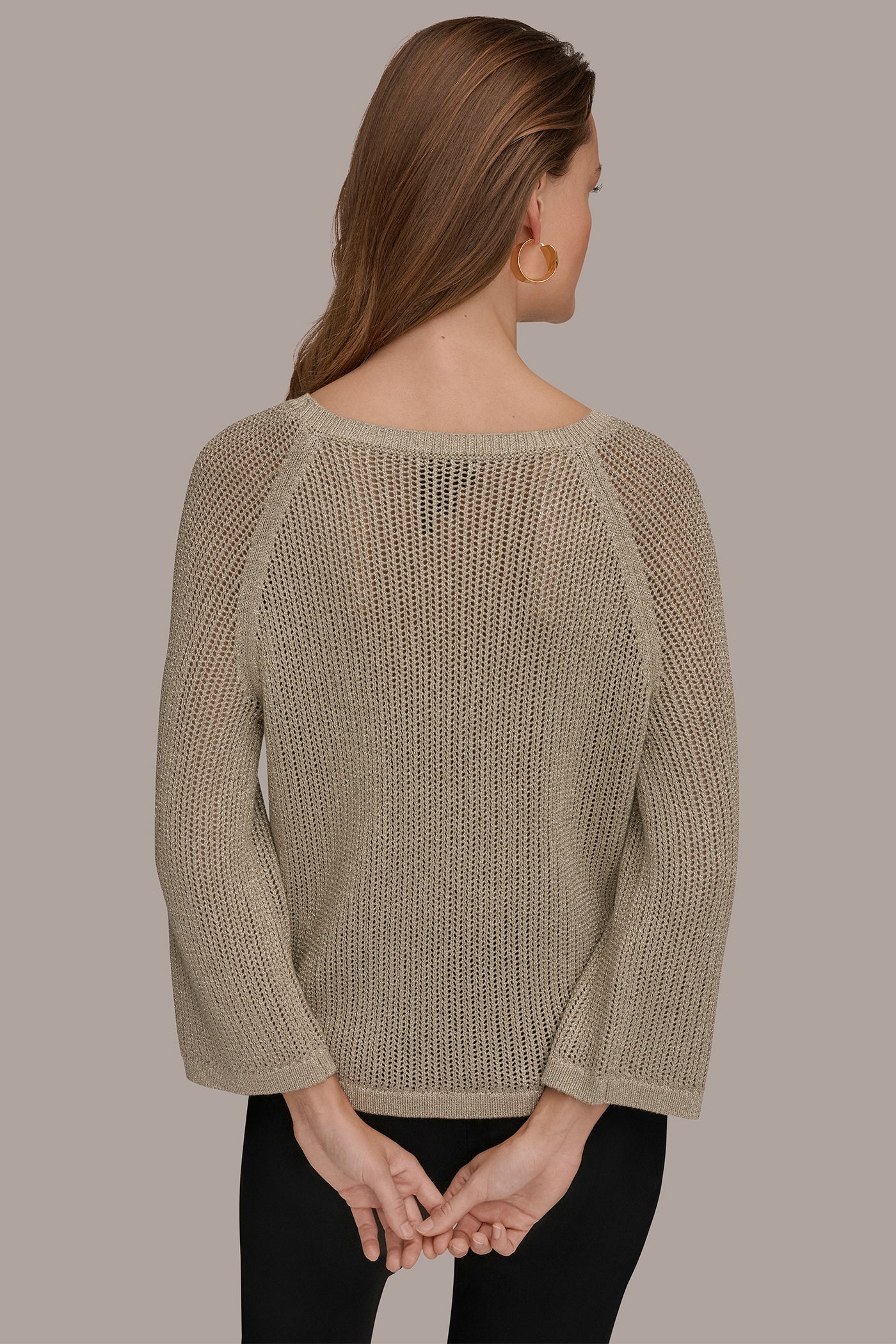 Tuscan Grey BOAT NECK DOLMAN SWEATER Donna Karan