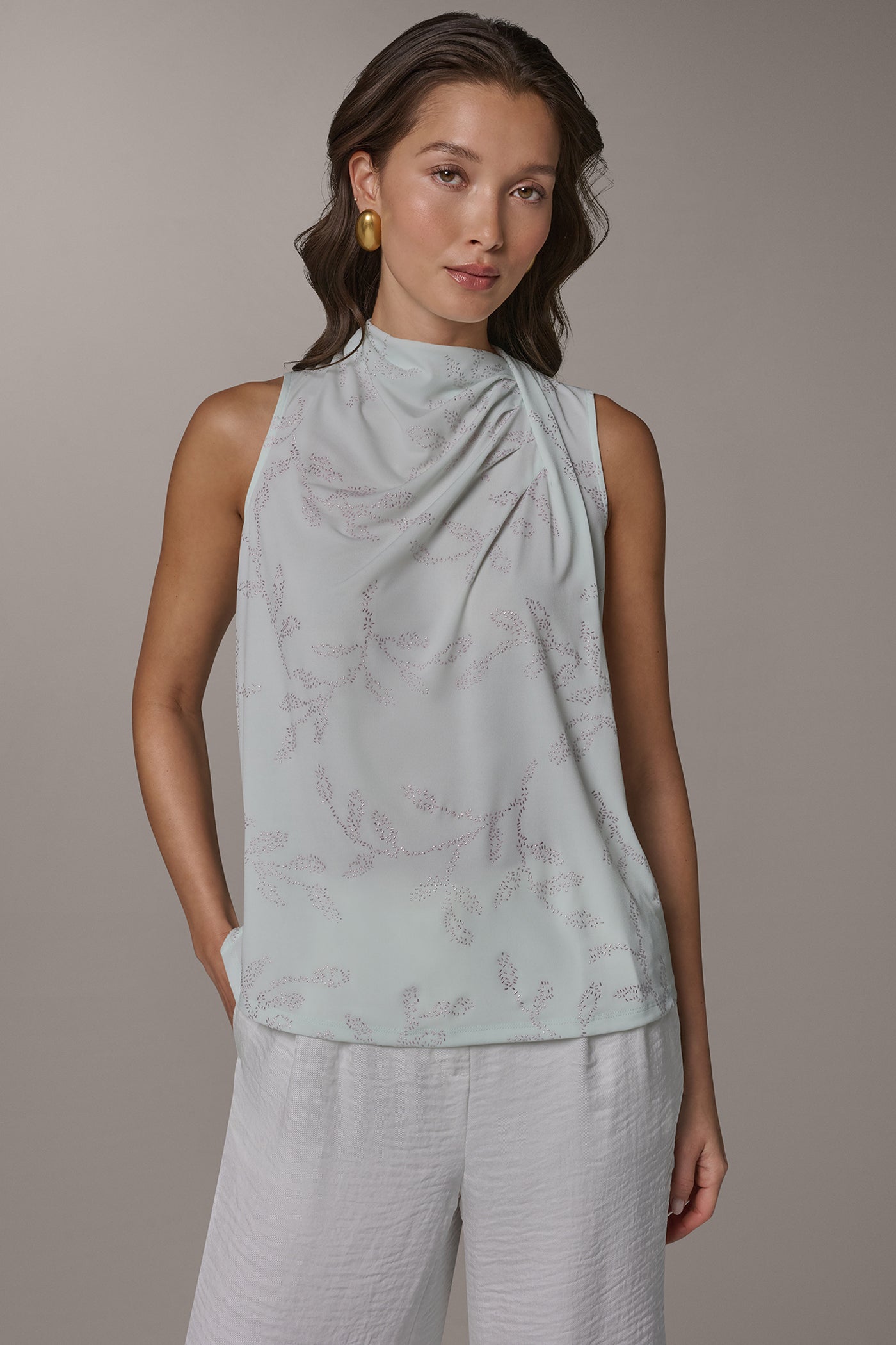 Skylight DRAPE TWIST SHOULDER BLOUSE Donna Karan