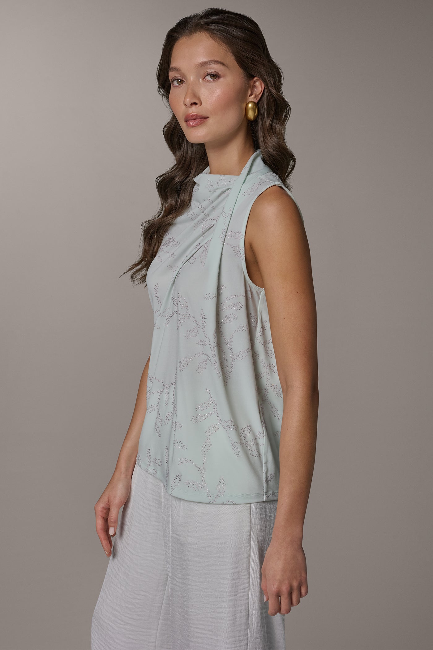 Skylight DRAPE TWIST SHOULDER BLOUSE Donna Karan