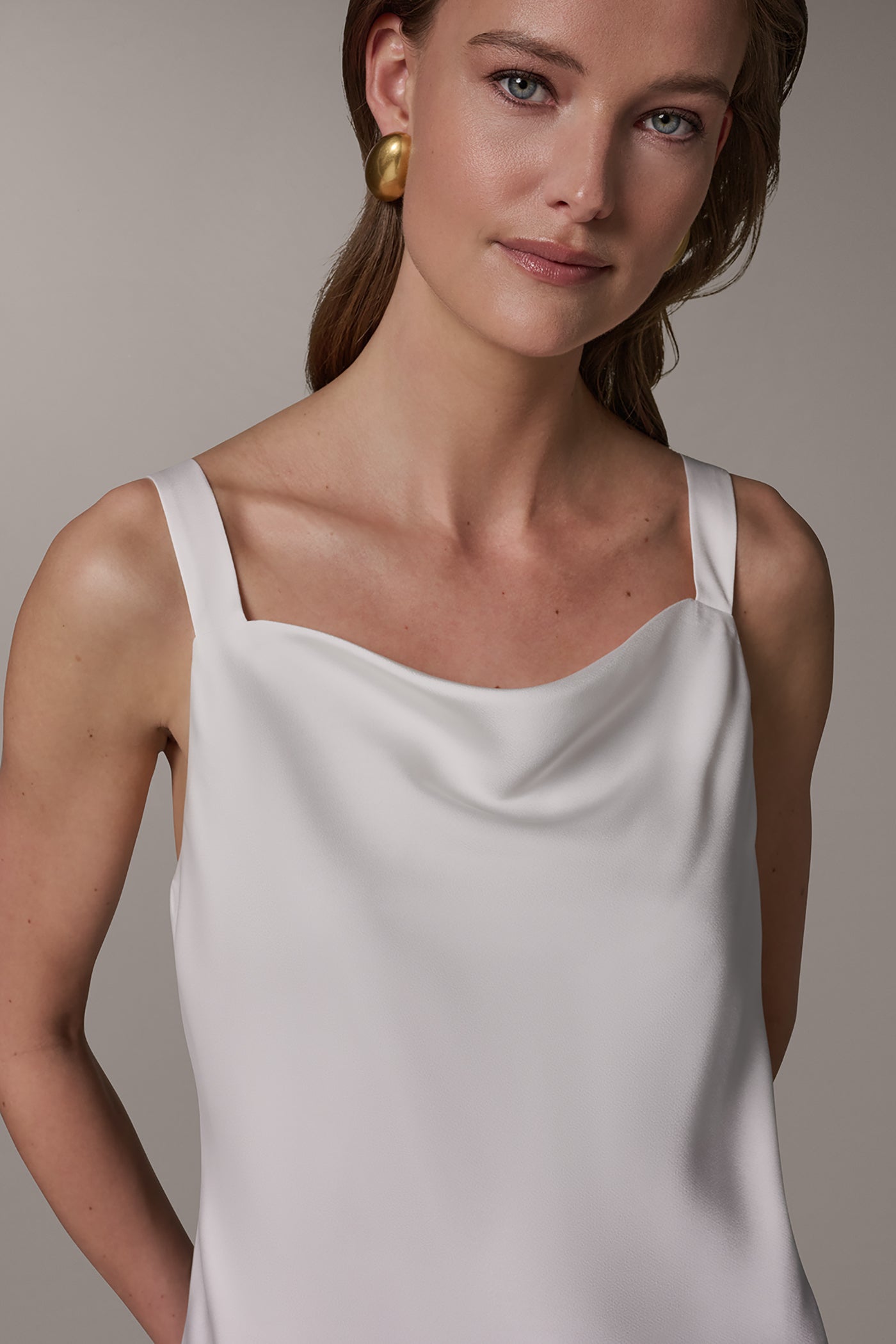 Cream SATIN BLOUSE Donna Karan