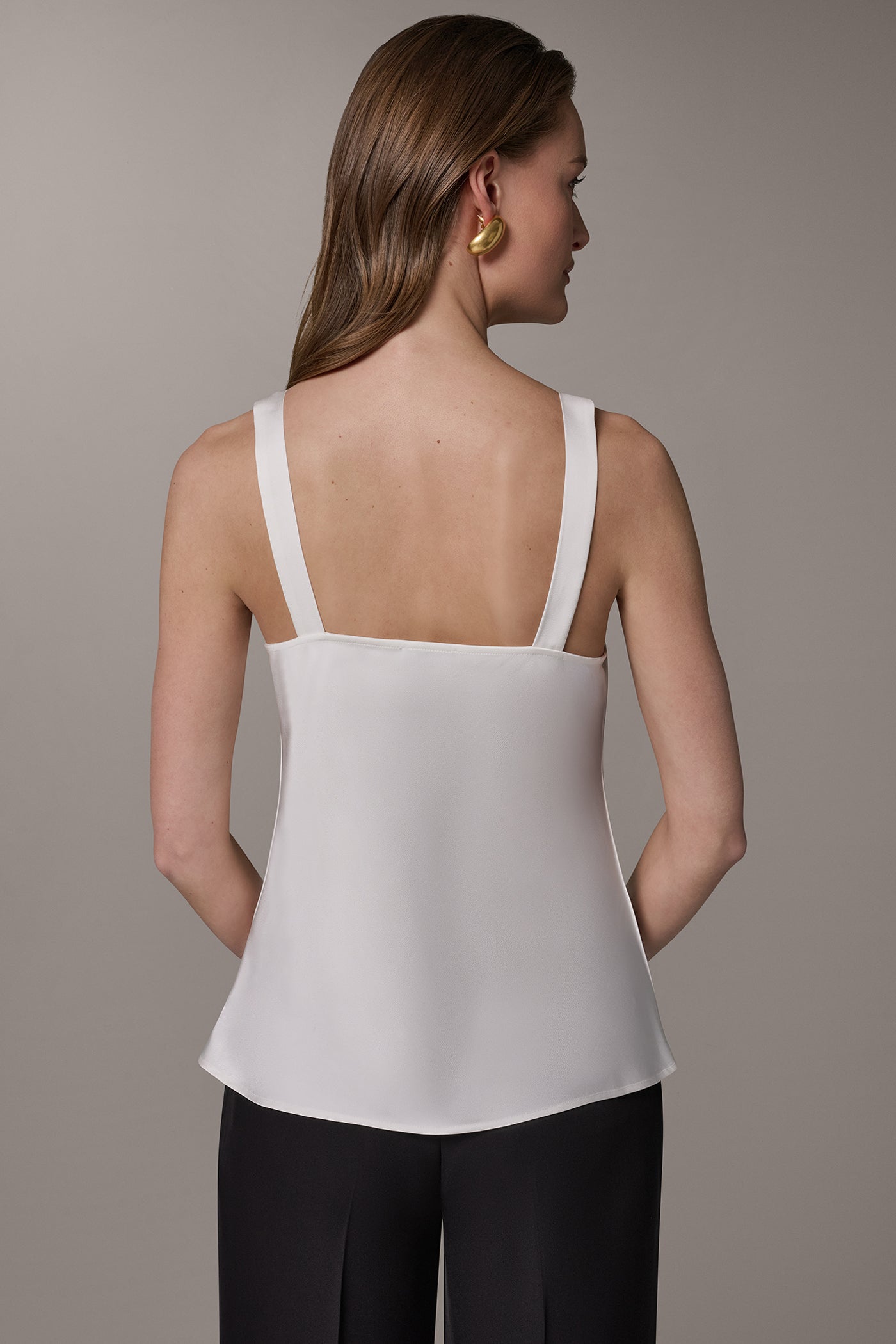 Cream SATIN BLOUSE Donna Karan