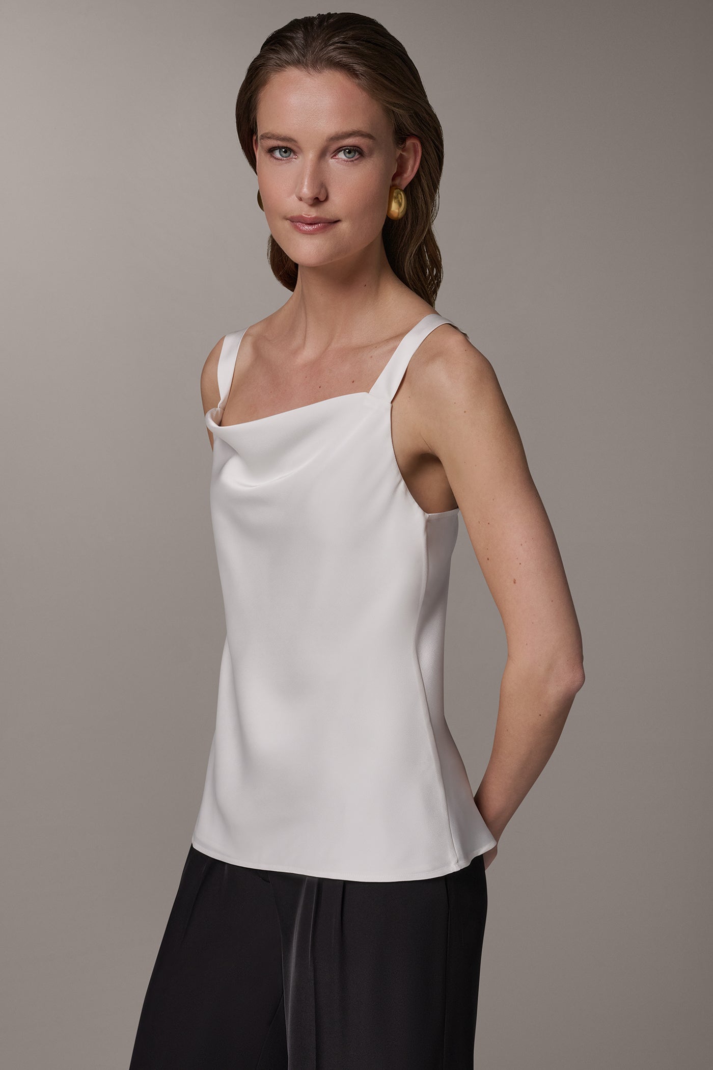 Cream SATIN BLOUSE Donna Karan