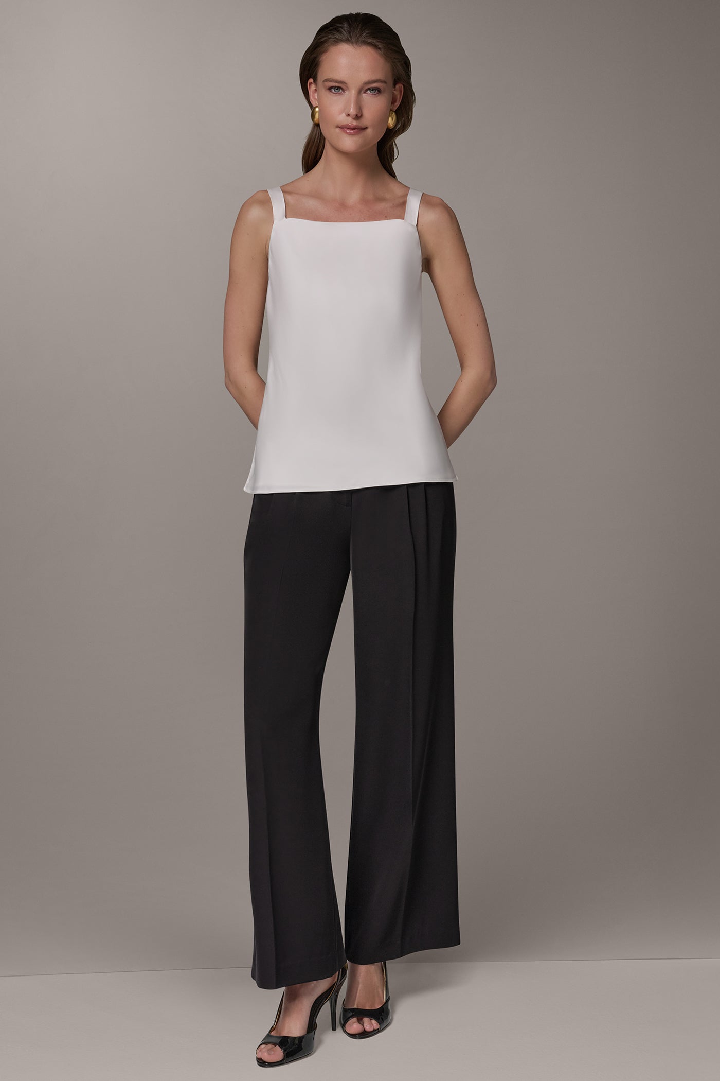 Cream SATIN BLOUSE Donna Karan