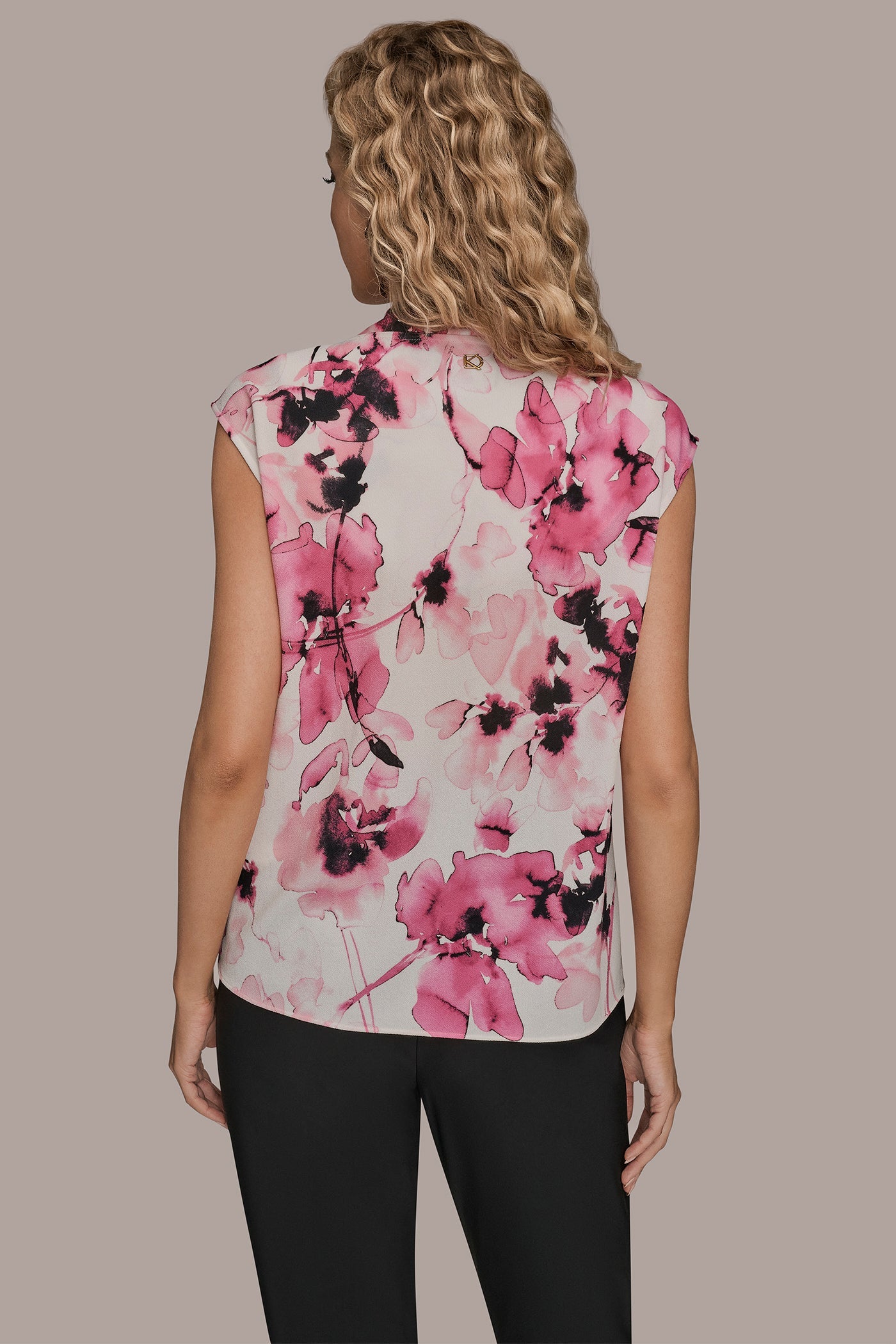 BIMINI MULTI SLEEVELESS COWL NECK TOP Donna Karan
