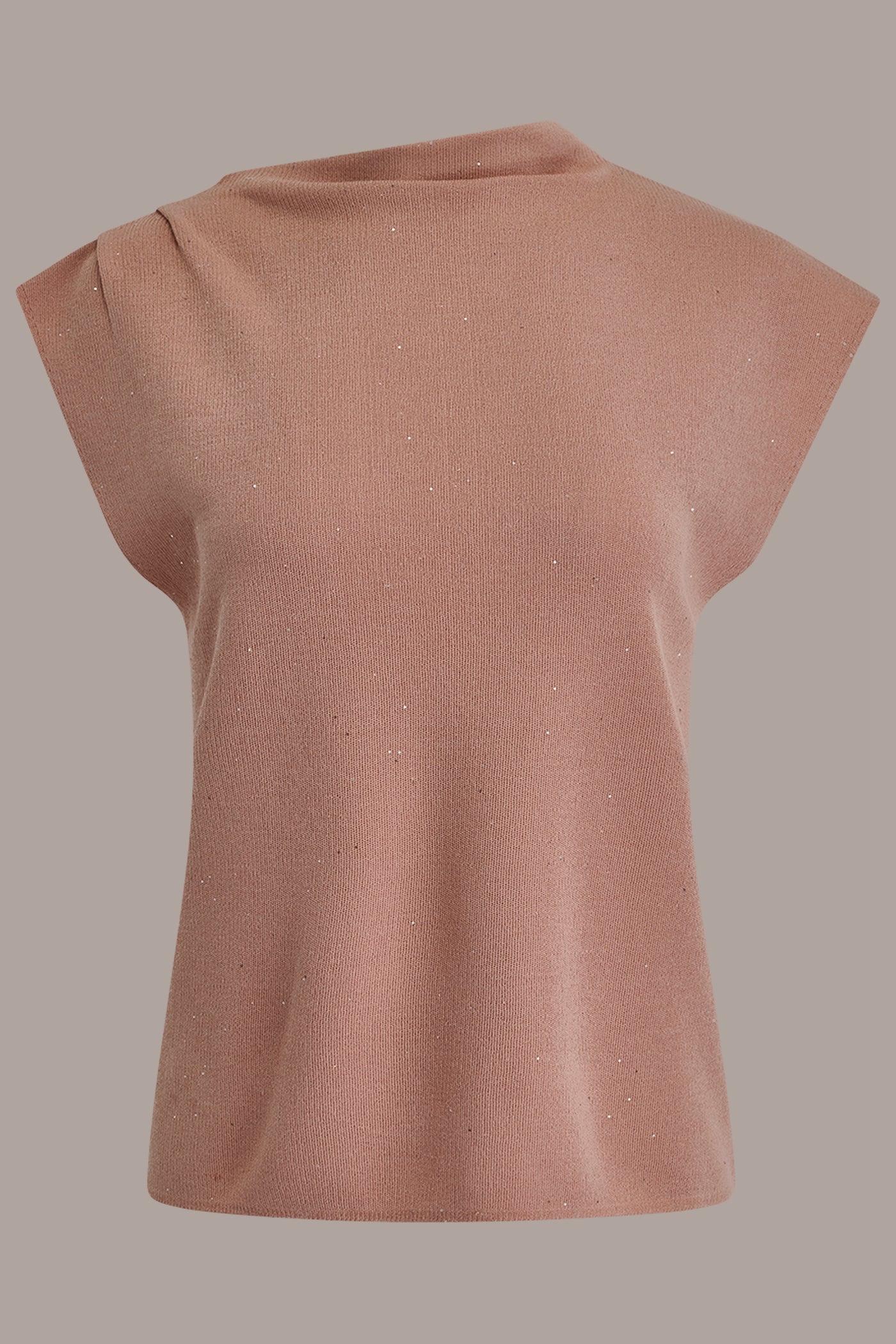 Umbria SEQUIN ASYMMETRIC FUNNEL NECK SWEATER Donna Karan