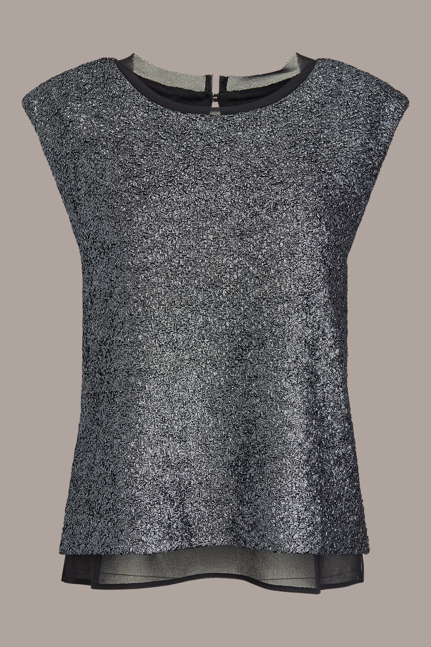 Black CHIFFON-TRIMMED BLOUSE Donna Karan
