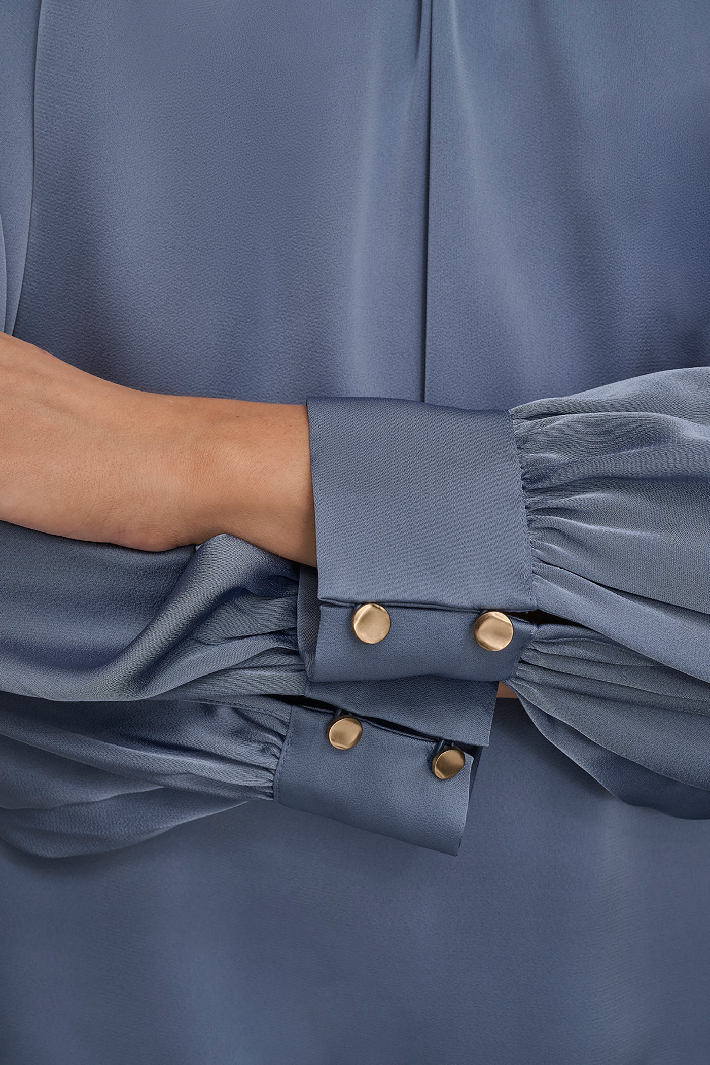 TEMPEST BUTTON-NECK BLOUSE Donna Karan