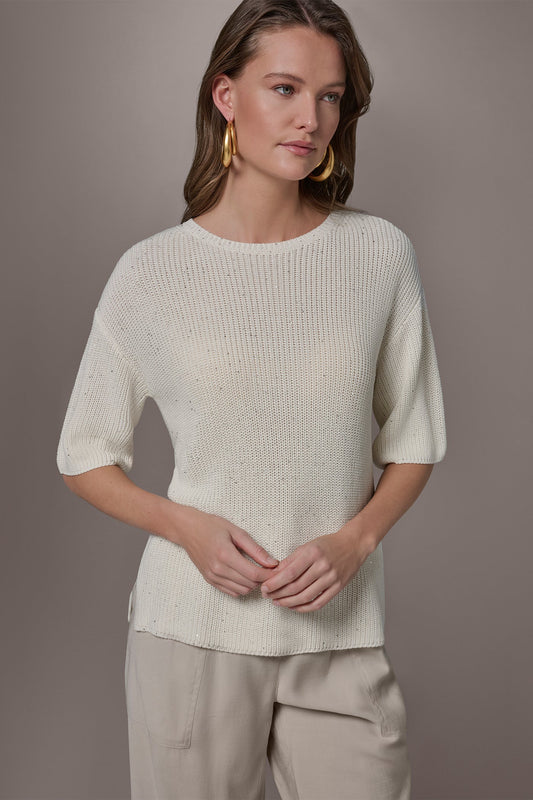 Cream SEQUIN SWEATER Donna Karan