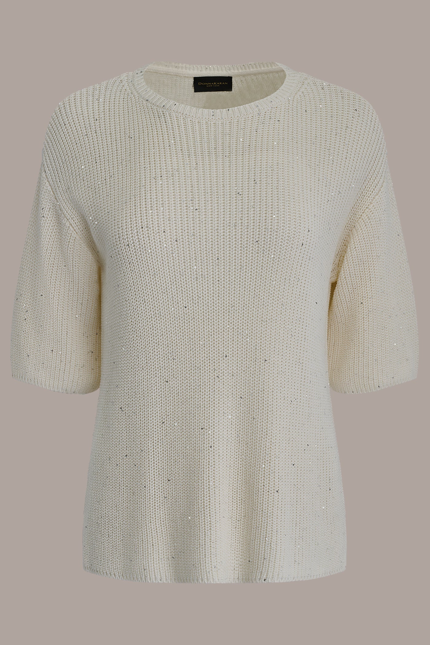 Cream SEQUIN SWEATER Donna Karan