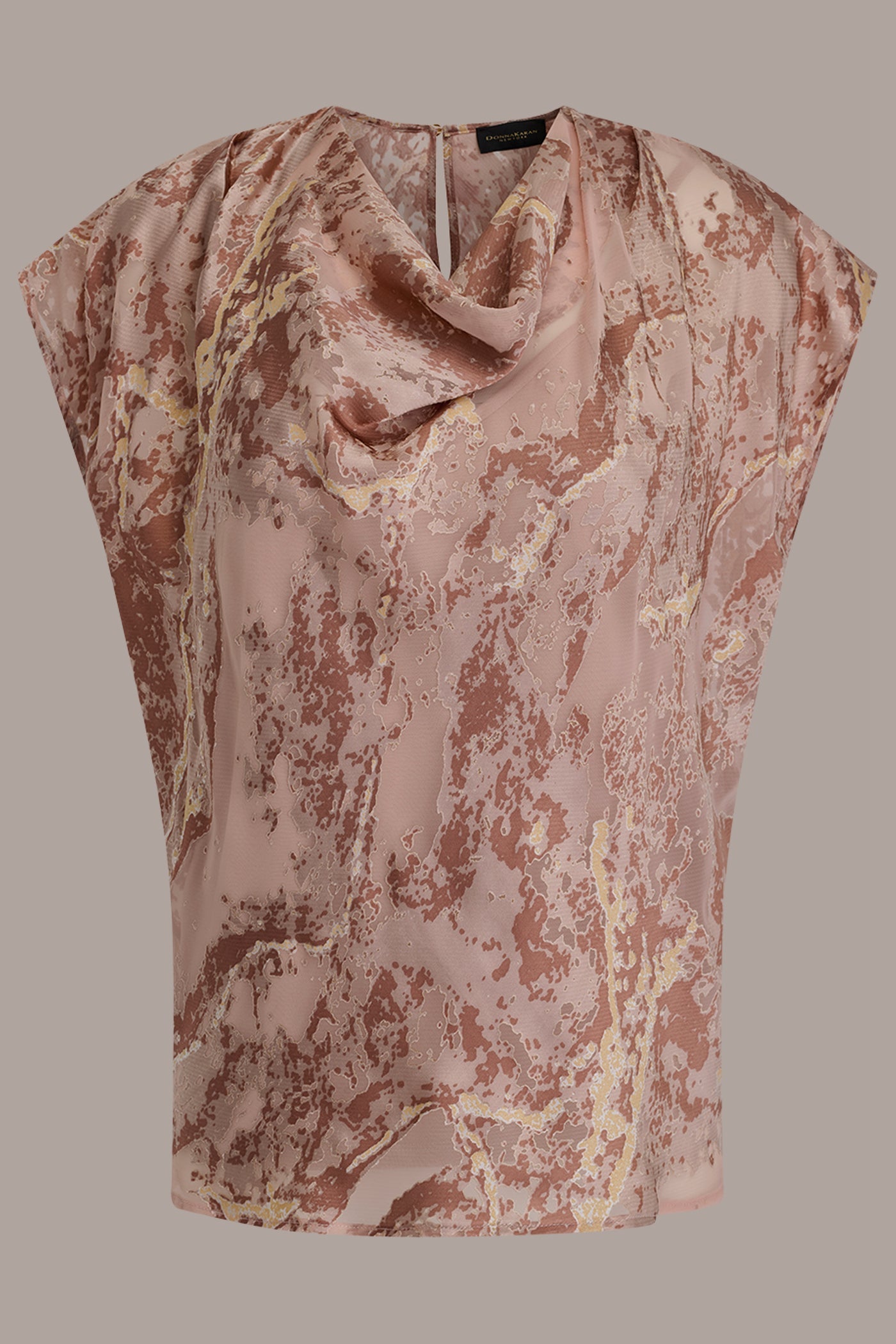 Snow Petal METALLIC BURNOUT BLOUSE Donna Karan