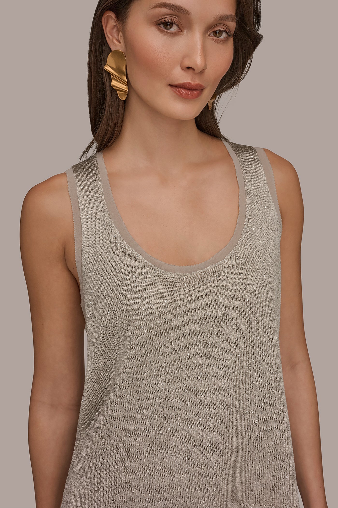 Tuscan Grey SEQUIN SHELL Donna Karan