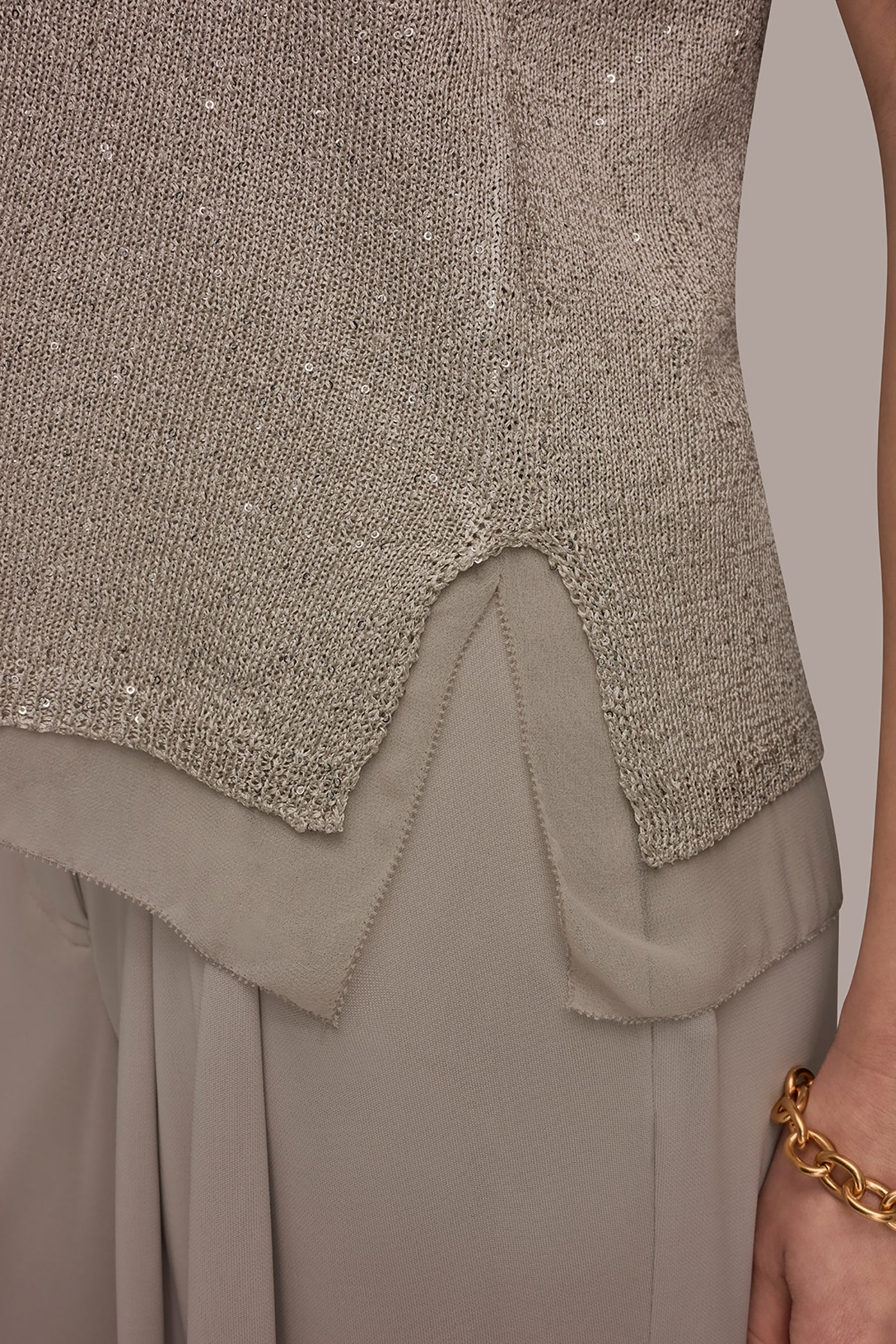 Tuscan Grey SEQUIN SHELL Donna Karan