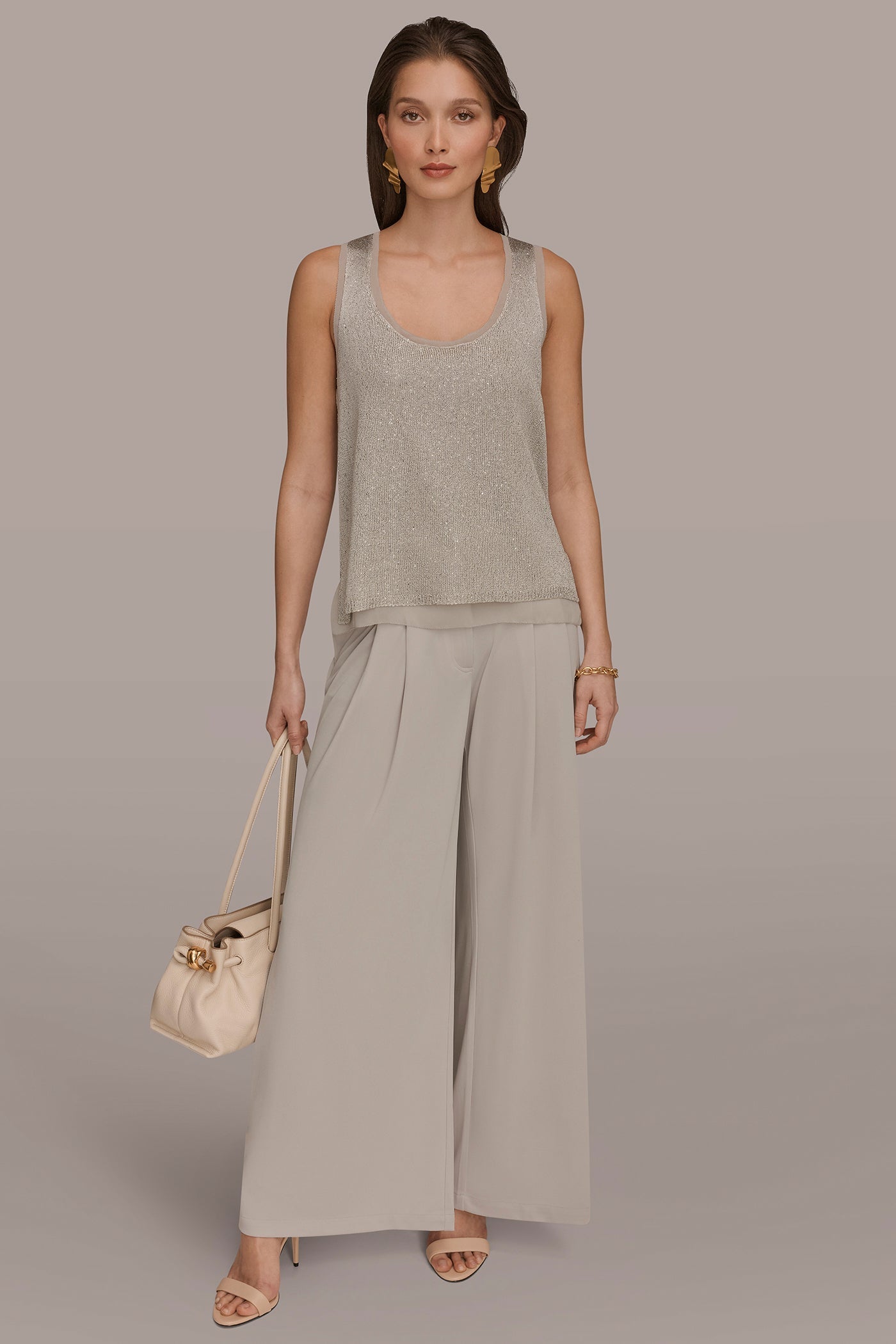 Tuscan Grey SEQUIN SHELL Donna Karan