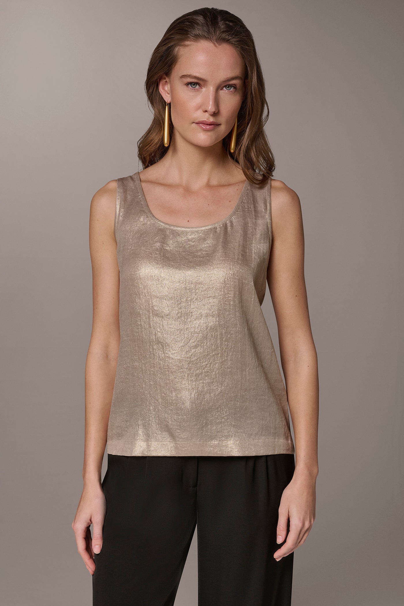 Light Tuscan Grey Multi SATIN CAMISOLE Donna Karan