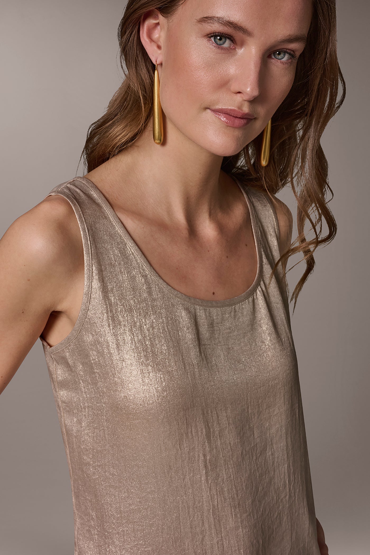 Light Tuscan Grey Multi SATIN CAMISOLE Donna Karan
