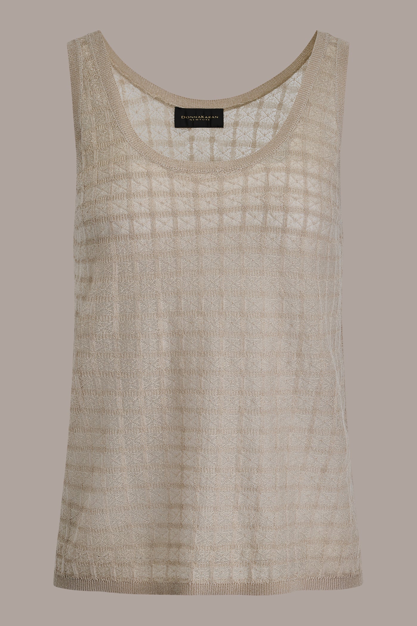 Tuscan Grey GRID STITCH SHELL Donna Karan