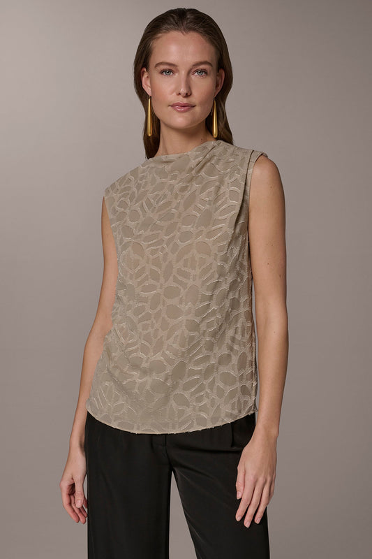 Turin JACQUARD HIGH MOCK NECK BLOUSE Donna Karan