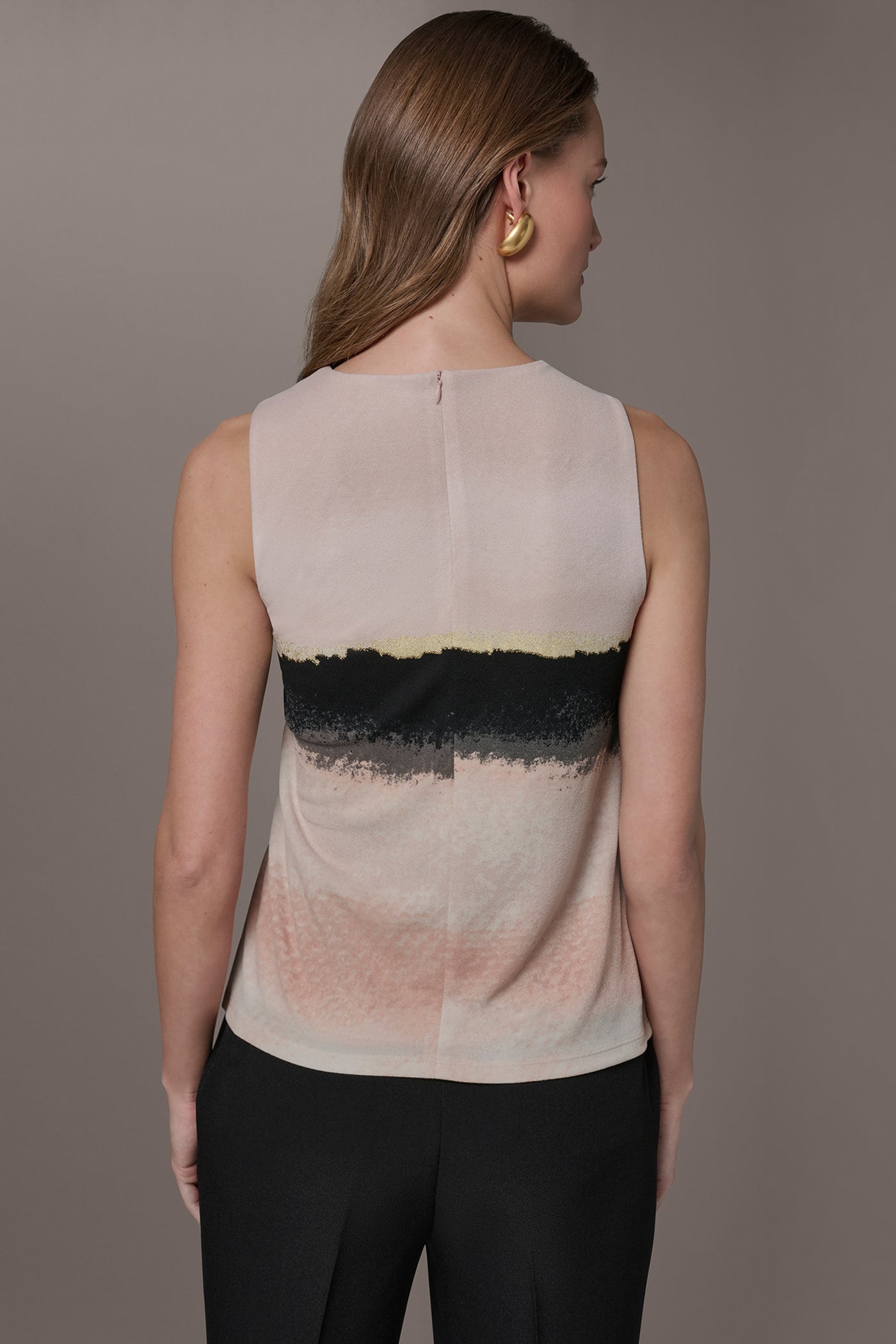 Umbria/Black PRINTED HALTER TOP Donna Karan