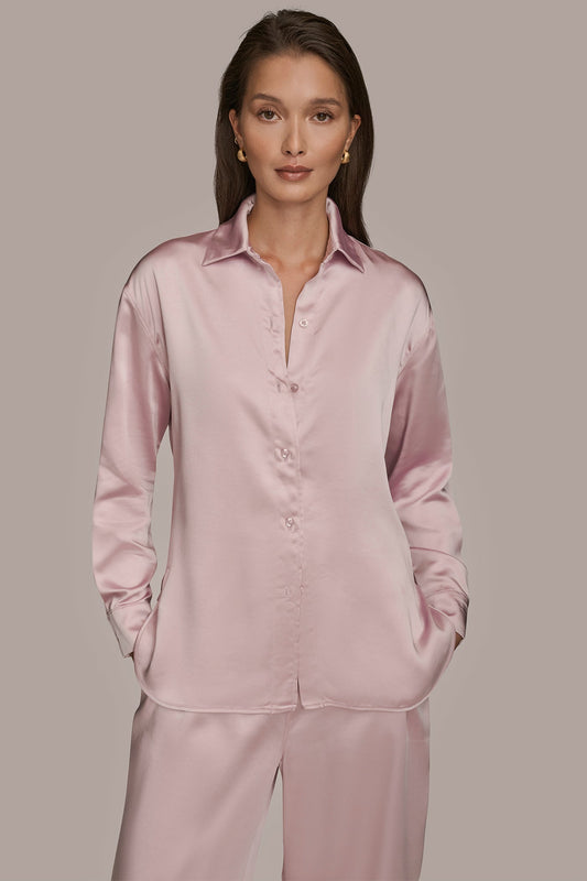 PINK WISTERIA SATIN SHIRT Donna Karan