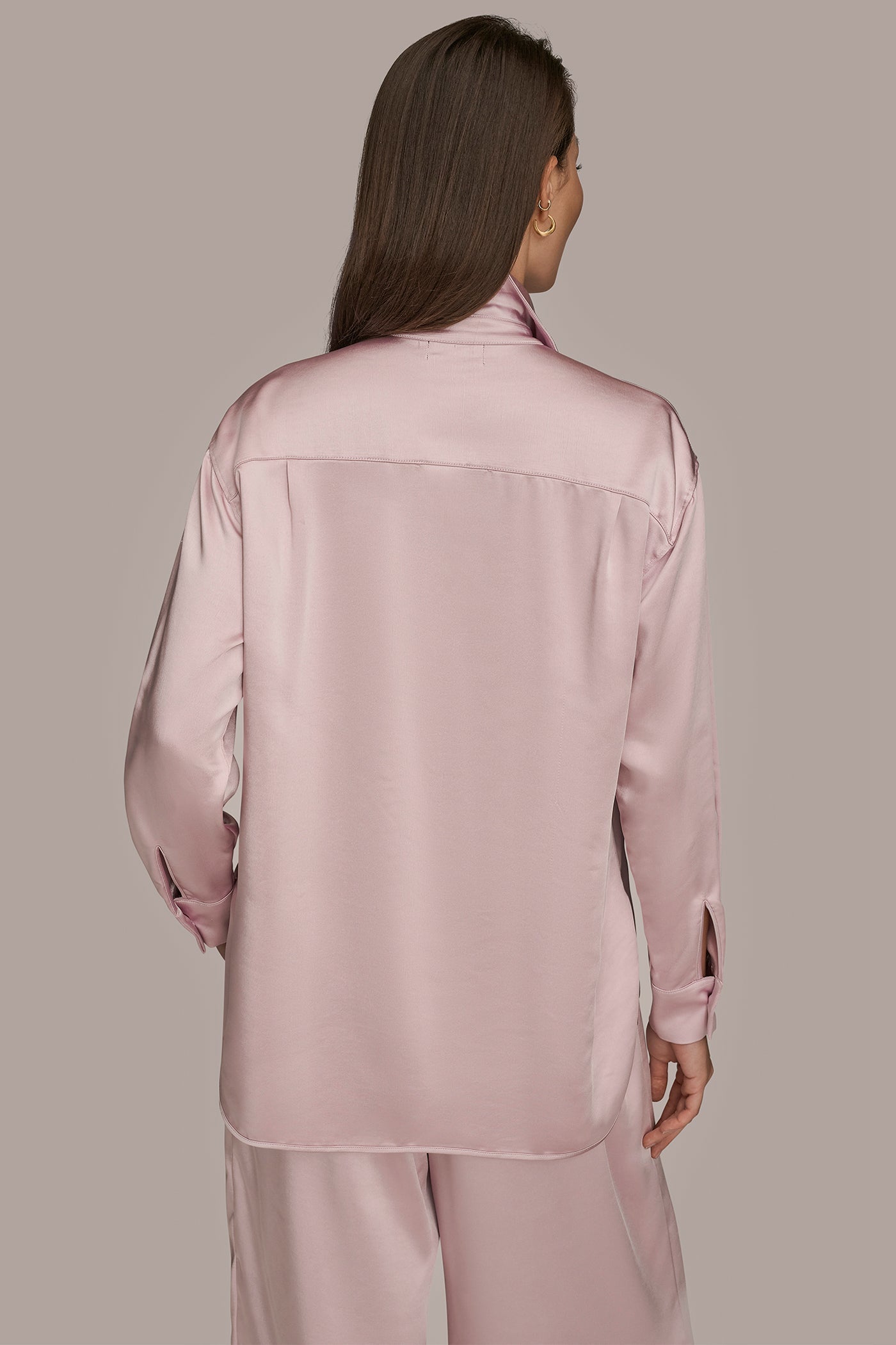 PINK WISTERIA SATIN SHIRT Donna Karan