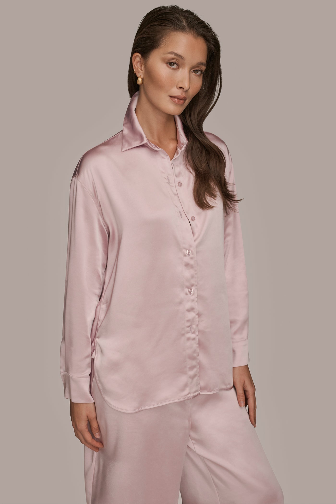 PINK WISTERIA SATIN SHIRT Donna Karan