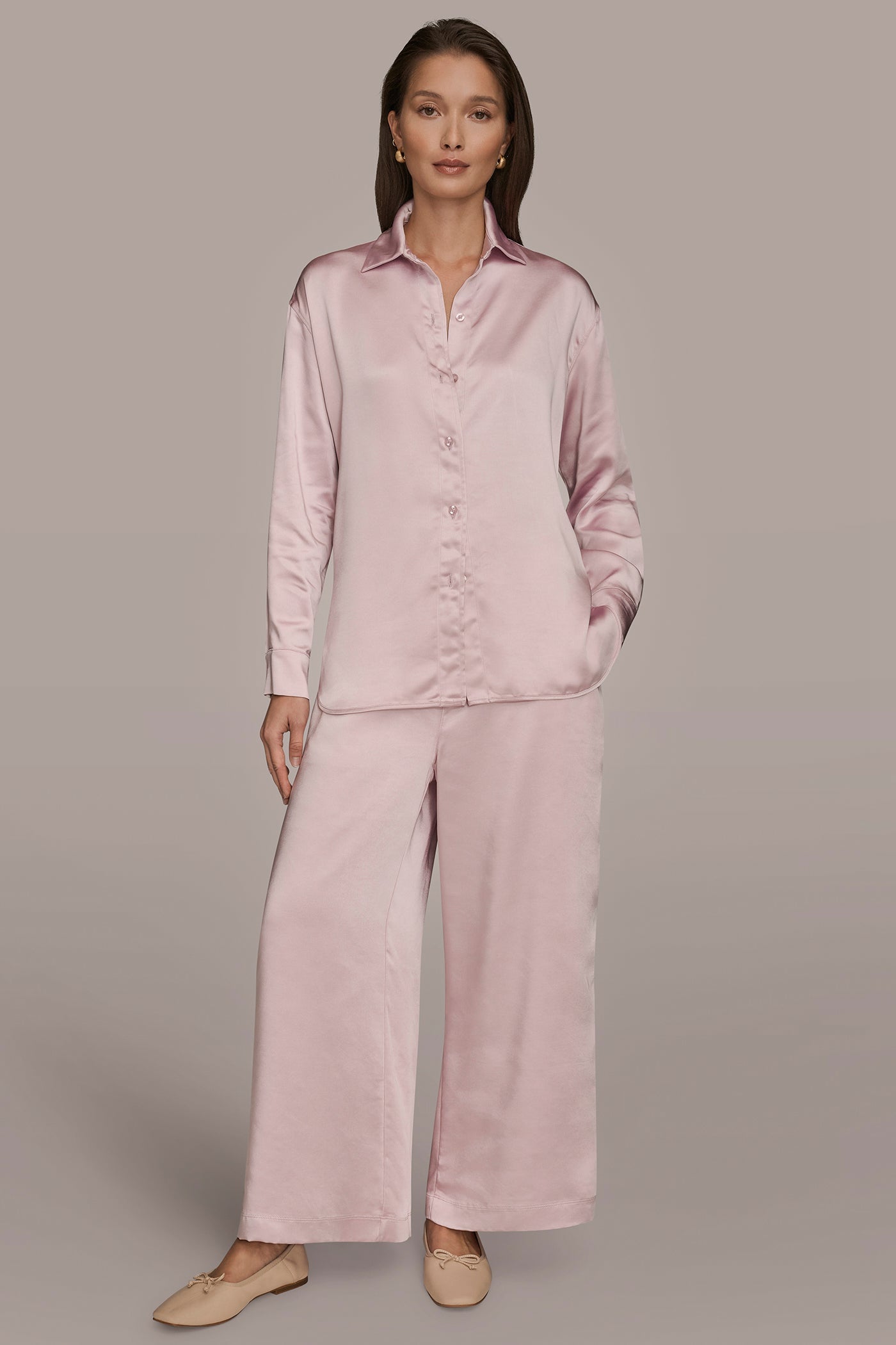 PINK WISTERIA SATIN SHIRT Donna Karan